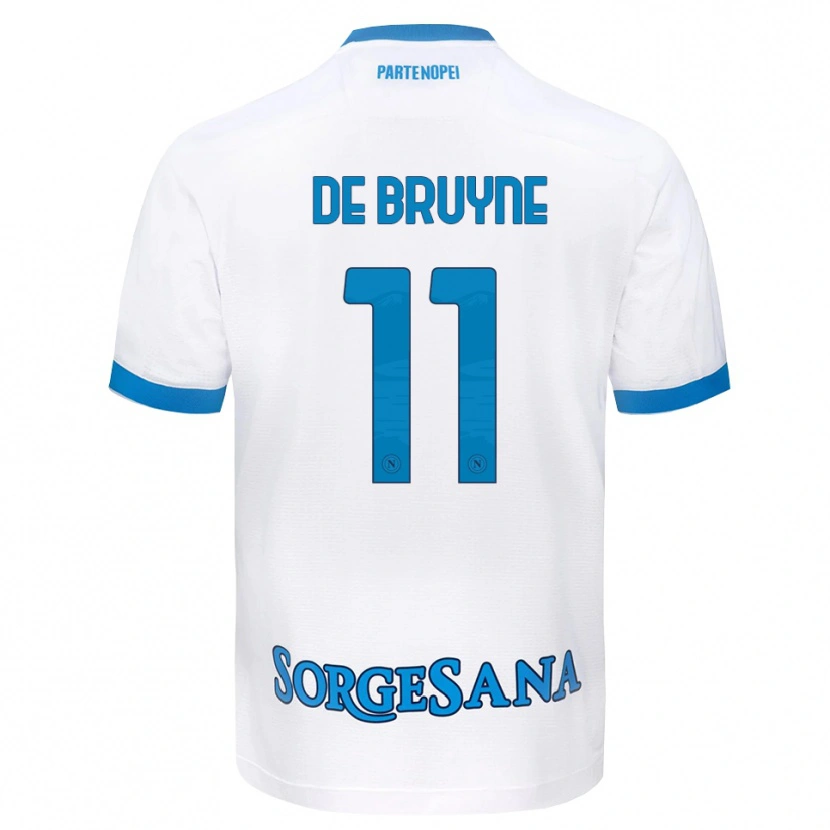 Danxen Dzieci Kevin De Bruyne #11 Biały Błękitny Wyjazdowa Koszulka 2026/27 Koszulki Klubowe