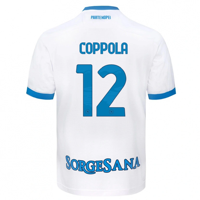 Danxen Dzieci Bernard Coppola #12 Biały Błękitny Wyjazdowa Koszulka 2026/27 Koszulki Klubowe