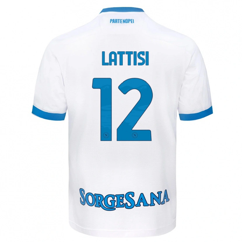 Danxen Dzieci Francesco Lattisi #12 Biały Błękitny Wyjazdowa Koszulka 2026/27 Koszulki Klubowe