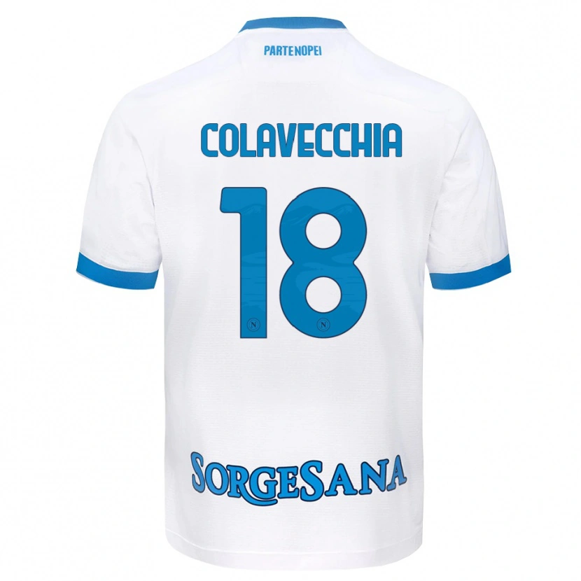 Danxen Dzieci Pasquale Colavecchia #18 Biały Błękitny Wyjazdowa Koszulka 2026/27 Koszulki Klubowe