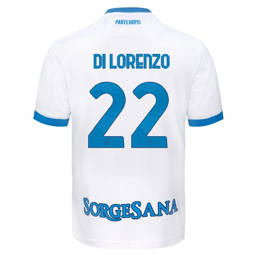Danxen Dzieci Giovanni Di Lorenzo #22 Biały Błękitny Wyjazdowa Koszulka 2026/27 Koszulki Klubowe