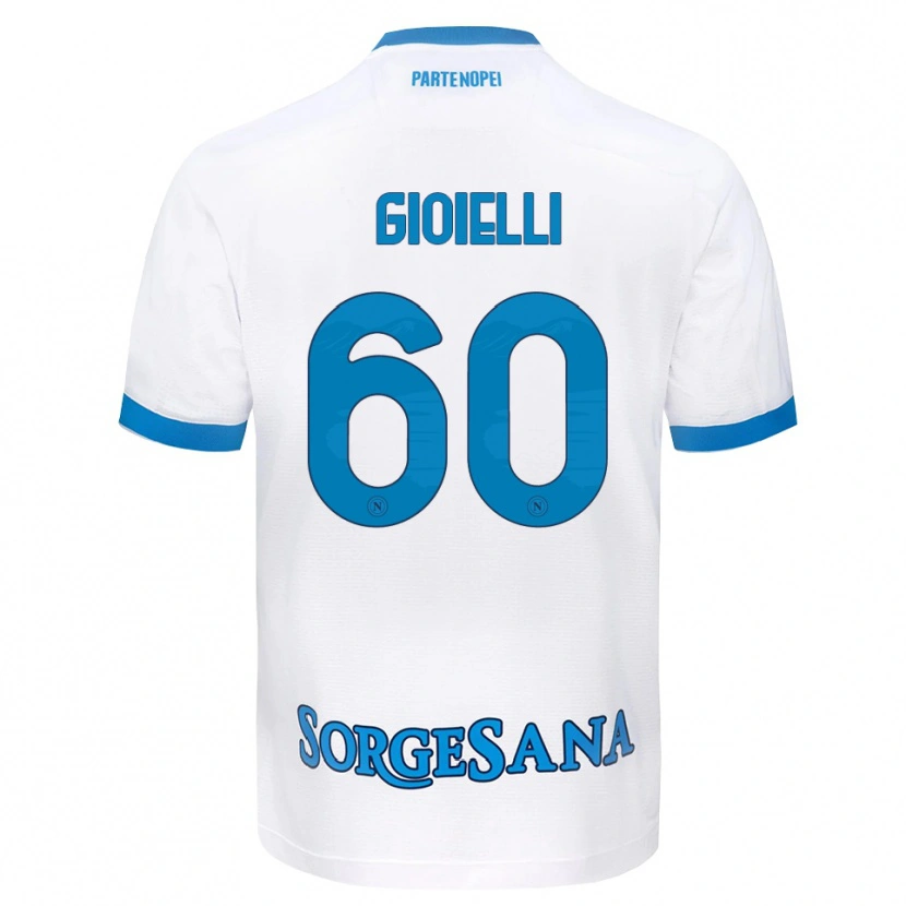 Danxen Dzieci Francesco Gioielli #60 Biały Błękitny Wyjazdowa Koszulka 2026/27 Koszulki Klubowe