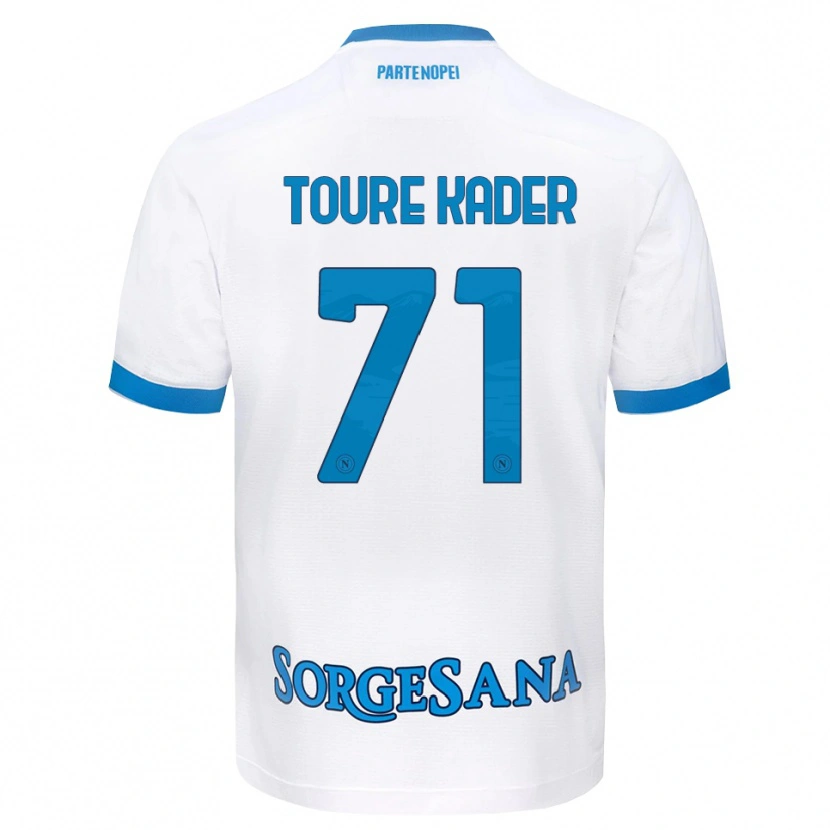 Danxen Dzieci Aziz Toure Kader #71 Biały Błękitny Wyjazdowa Koszulka 2026/27 Koszulki Klubowe
