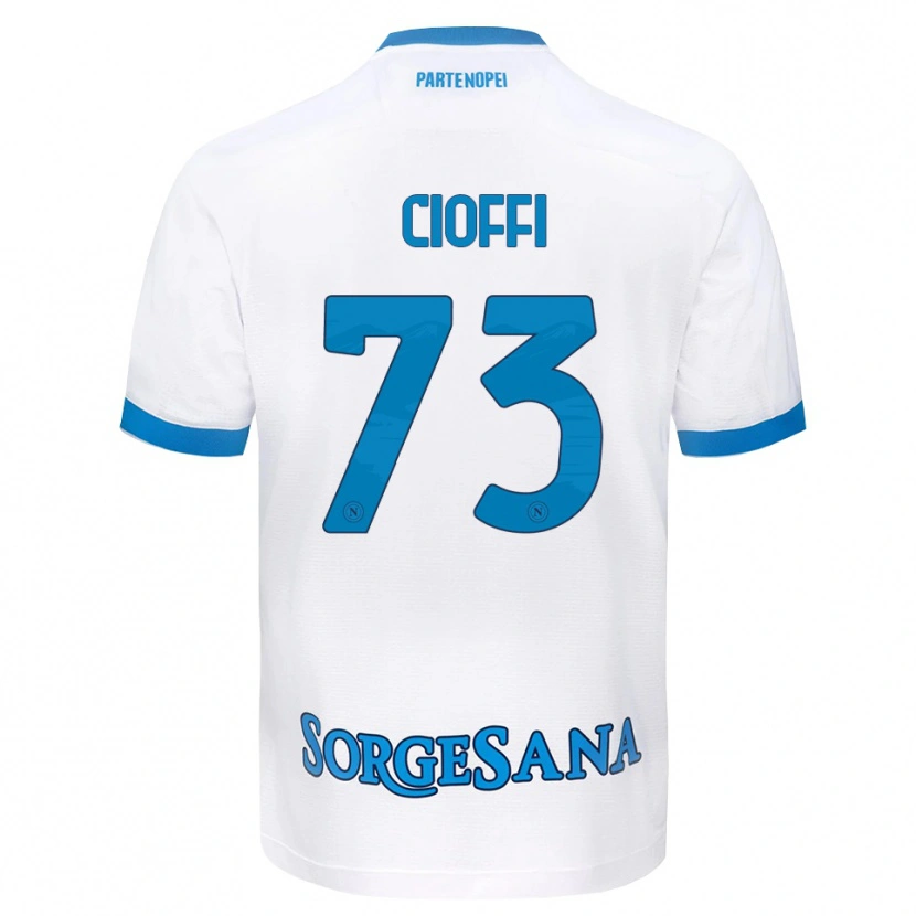 Danxen Dzieci Antonio Cioffi #73 Biały Błękitny Wyjazdowa Koszulka 2026/27 Koszulki Klubowe