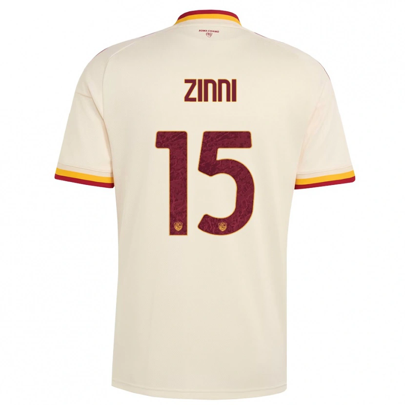 Danxen Dzieci Raul Zinni #15 Szampan Czerwony Żółty Wyjazdowa Koszulka 2026/27 Koszulki Klubowe