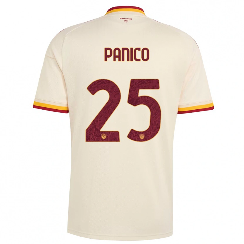 Danxen Dzieci Francesco Panico #25 Szampan Czerwony Żółty Wyjazdowa Koszulka 2026/27 Koszulki Klubowe