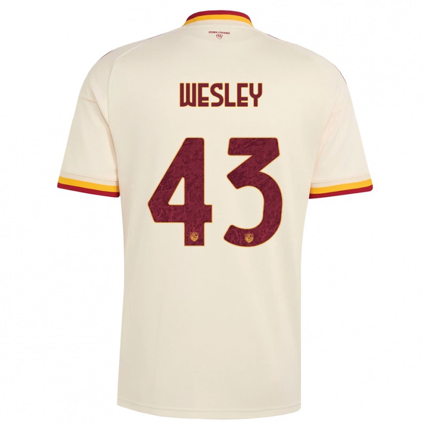 Danxen Dzieci Wesley Vinícius França Lima #43 Szampan Czerwony Żółty Wyjazdowa Koszulka 2026/27 Koszulki Klubowe
