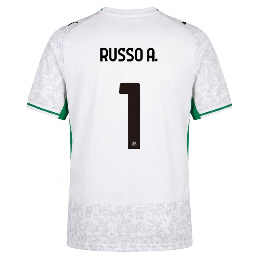 Danxen Dzieci Alessandro Russo #1 Biały Czarny Zielony Wyjazdowa Koszulka 2026/27 Koszulki Klubowe
