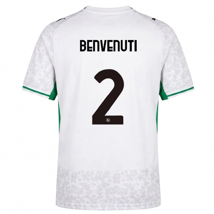 Danxen Dzieci Giacomo Benvenuti #2 Biały Czarny Zielony Wyjazdowa Koszulka 2026/27 Koszulki Klubowe