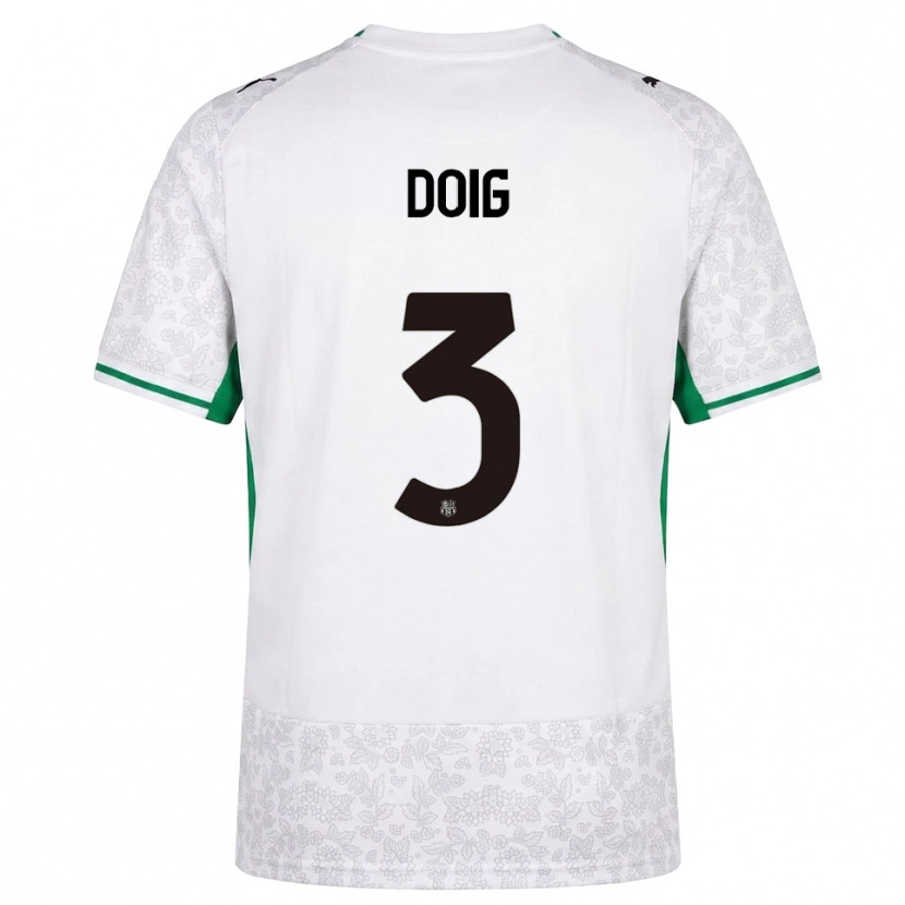 Danxen Dzieci Josh Doig #3 Biały Czarny Zielony Wyjazdowa Koszulka 2026/27 Koszulki Klubowe
