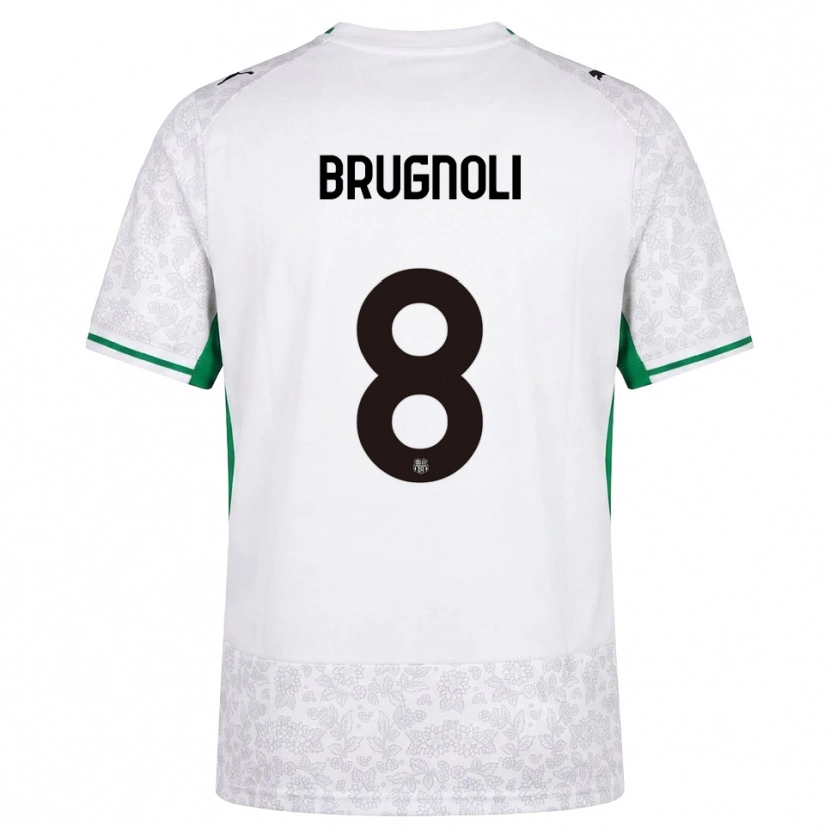 Danxen Dzieci Giuseppe Brugnoli #8 Biały Czarny Zielony Wyjazdowa Koszulka 2026/27 Koszulki Klubowe