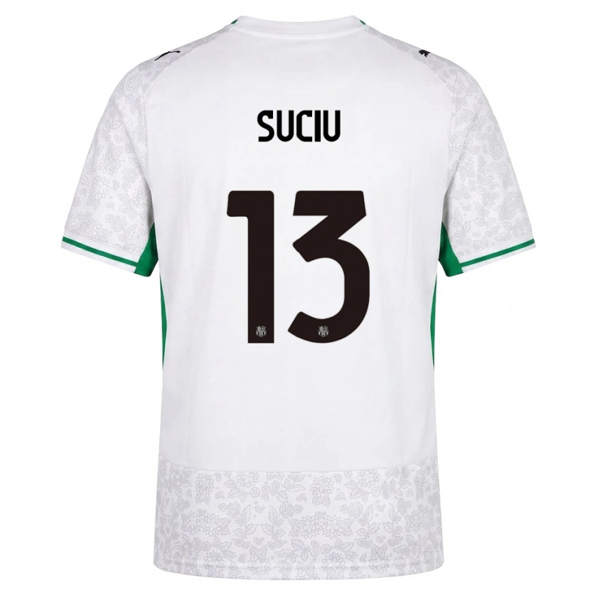 Danxen Dzieci Tudor Suciu #13 Biały Czarny Zielony Wyjazdowa Koszulka 2026/27 Koszulki Klubowe