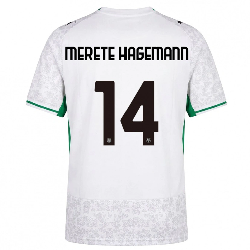 Danxen Dzieci Maja Merete Hagemann #14 Biały Czarny Zielony Wyjazdowa Koszulka 2026/27 Koszulki Klubowe