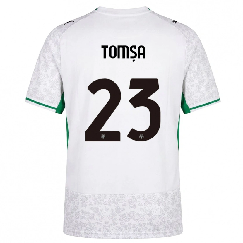 Danxen Dzieci Troy Tomșa #23 Biały Czarny Zielony Wyjazdowa Koszulka 2026/27 Koszulki Klubowe
