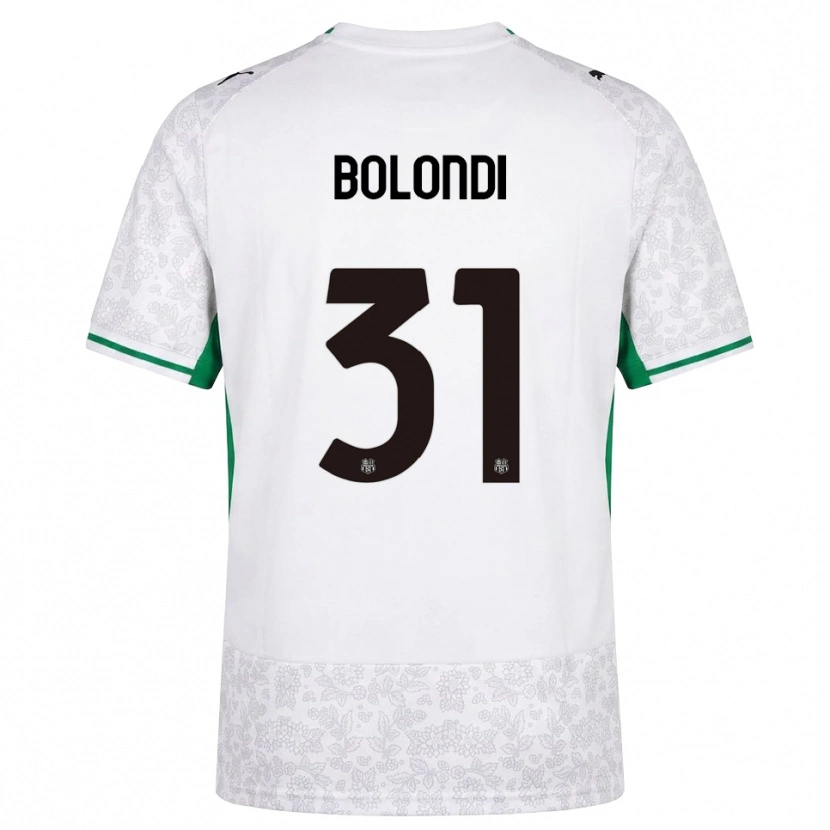 Danxen Dzieci Francesco Bolondi #31 Biały Czarny Zielony Wyjazdowa Koszulka 2026/27 Koszulki Klubowe