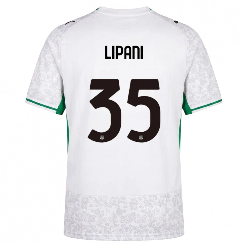 Danxen Dzieci Luca Lipani #35 Biały Czarny Zielony Wyjazdowa Koszulka 2026/27 Koszulki Klubowe