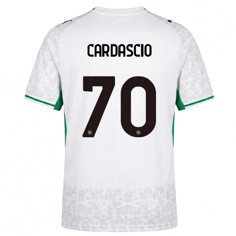 Danxen Dzieci Alessandro Cardascio #70 Biały Czarny Zielony Wyjazdowa Koszulka 2026/27 Koszulki Klubowe
