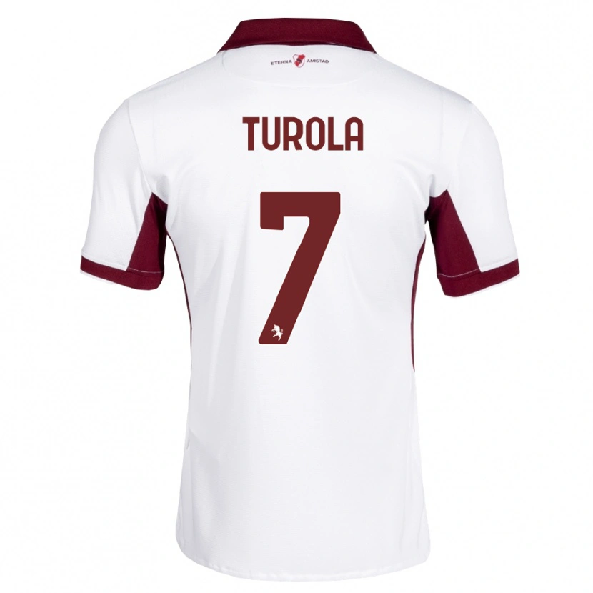 Danxen Dzieci Cristian Turola #7 Bordowy Biały Czerwony Wyjazdowa Koszulka 2026/27 Koszulki Klubowe