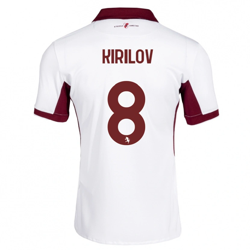 Danxen Dzieci Martin Kirilov #8 Bordowy Biały Czerwony Wyjazdowa Koszulka 2026/27 Koszulki Klubowe