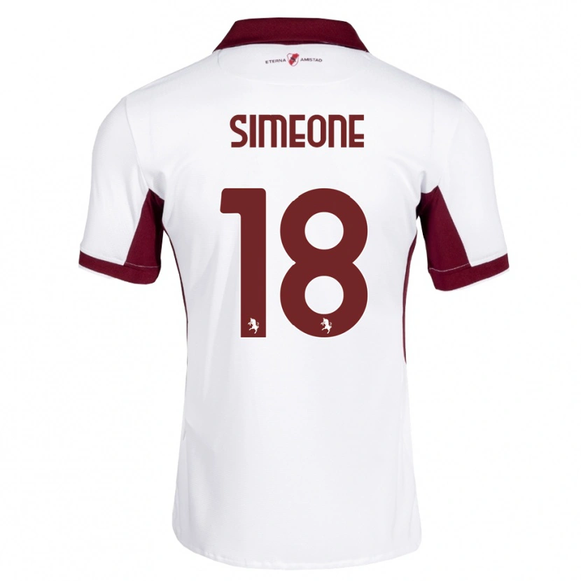 Danxen Dzieci Giovanni Simeone #18 Bordowy Biały Czerwony Wyjazdowa Koszulka 2026/27 Koszulki Klubowe