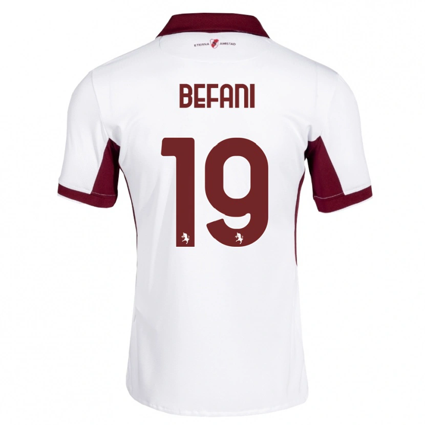 Danxen Dzieci Lorenzo Befani #19 Bordowy Biały Czerwony Wyjazdowa Koszulka 2026/27 Koszulki Klubowe