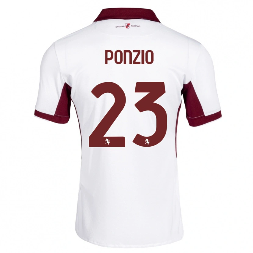 Danxen Dzieci Erika Ponzio #23 Bordowy Biały Czerwony Wyjazdowa Koszulka 2026/27 Koszulki Klubowe