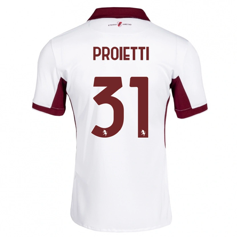 Danxen Dzieci Riccardo Proietti #31 Bordowy Biały Czerwony Wyjazdowa Koszulka 2026/27 Koszulki Klubowe