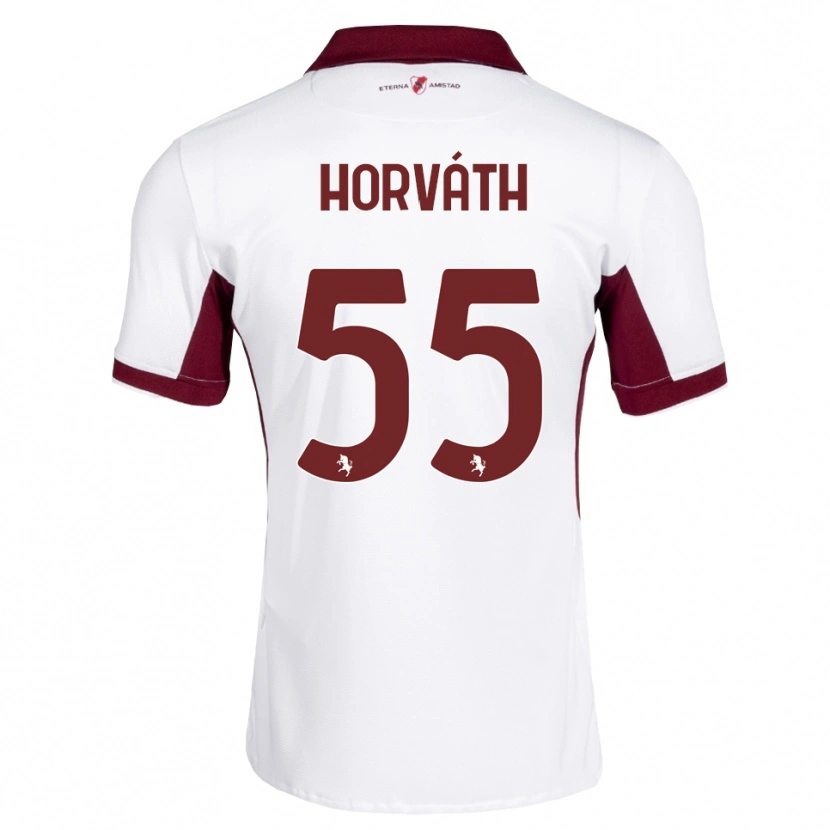 Danxen Dzieci Krisztofer Horváth #55 Bordowy Biały Czerwony Wyjazdowa Koszulka 2026/27 Koszulki Klubowe