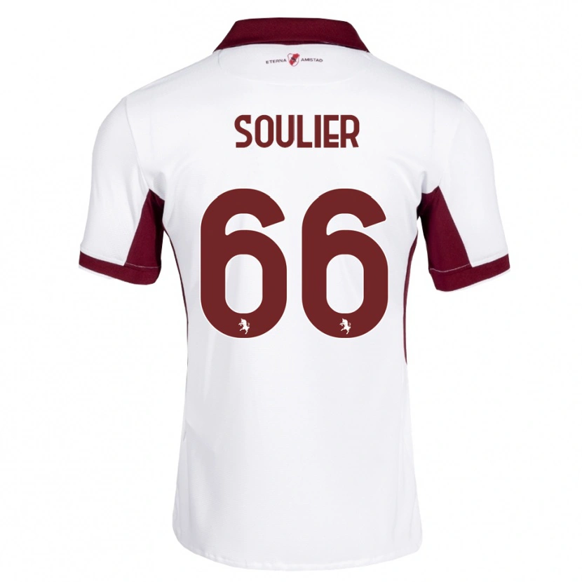 Danxen Dzieci Evan Soulier #66 Bordowy Biały Czerwony Wyjazdowa Koszulka 2026/27 Koszulki Klubowe