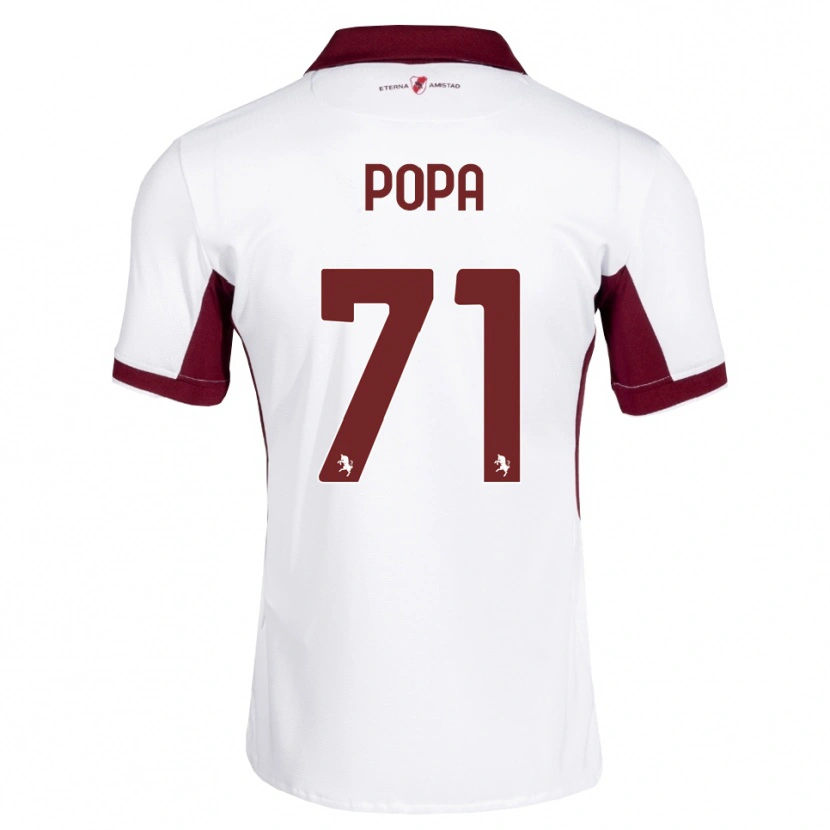Danxen Dzieci Mihai Popa #71 Bordowy Biały Czerwony Wyjazdowa Koszulka 2026/27 Koszulki Klubowe