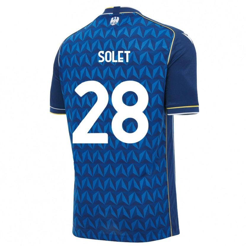 Danxen Dzieci Oumar Solet #28 Królewski Niebieski Biały Niebieski Wyjazdowa Koszulka 2026/27 Koszulki Klubowe