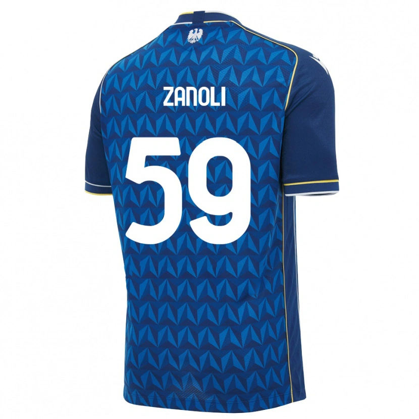 Danxen Dzieci Alessandro Zanoli #59 Królewski Niebieski Biały Niebieski Wyjazdowa Koszulka 2026/27 Koszulki Klubowe