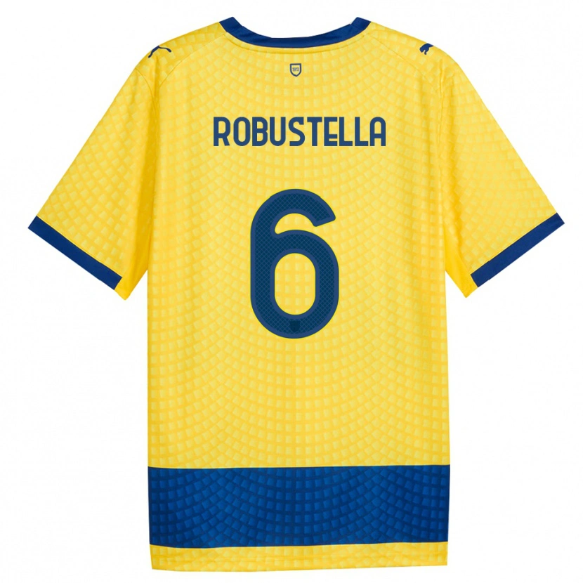 Danxen Dzieci Daniele Robustella #6 Żółty Niebieski Czarny Wyjazdowa Koszulka 2026/27 Koszulki Klubowe