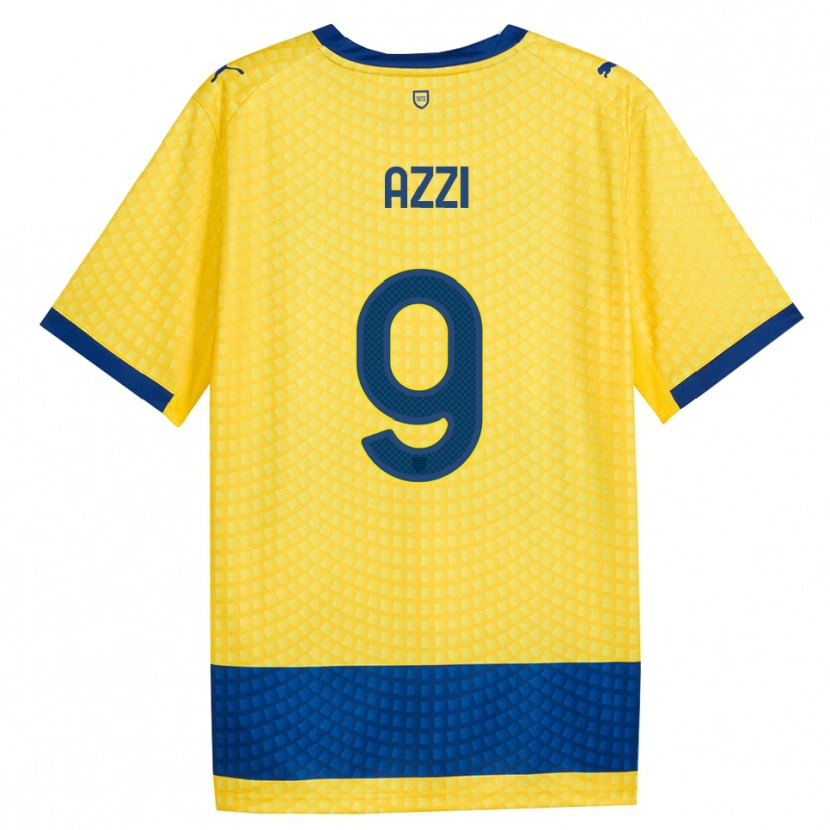 Danxen Dzieci Federico Azzi #9 Żółty Niebieski Czarny Wyjazdowa Koszulka 2026/27 Koszulki Klubowe