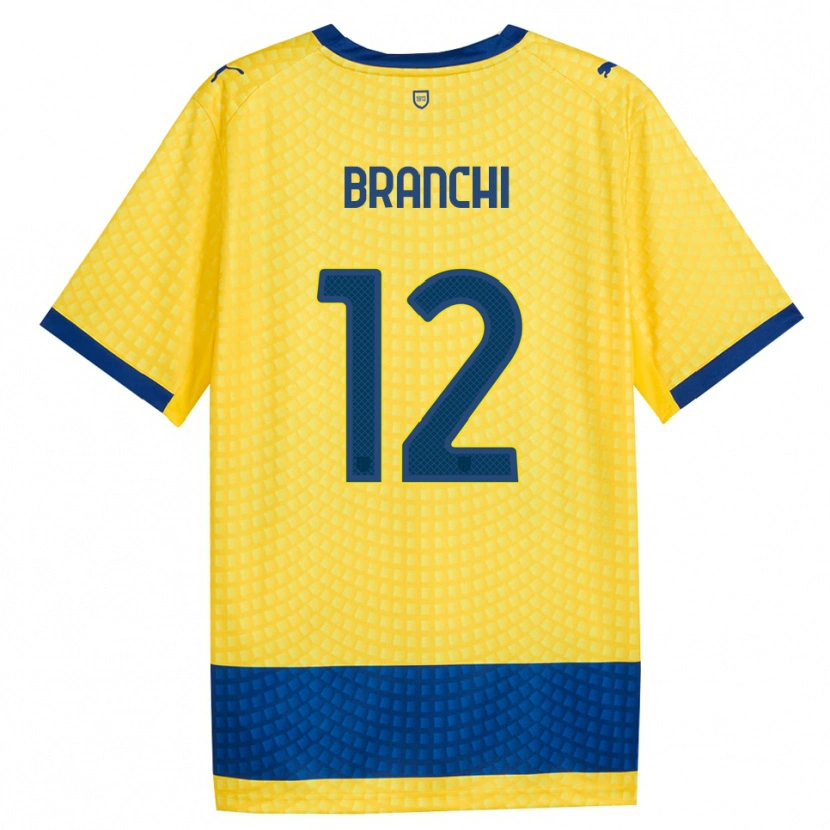 Danxen Dzieci Ferruccio Branchi #12 Żółty Niebieski Czarny Wyjazdowa Koszulka 2026/27 Koszulki Klubowe