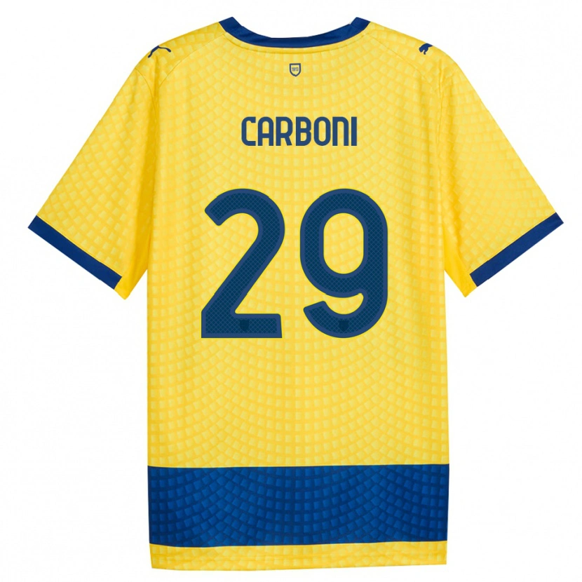 Danxen Dzieci Franco Carboni #29 Żółty Niebieski Czarny Wyjazdowa Koszulka 2026/27 Koszulki Klubowe