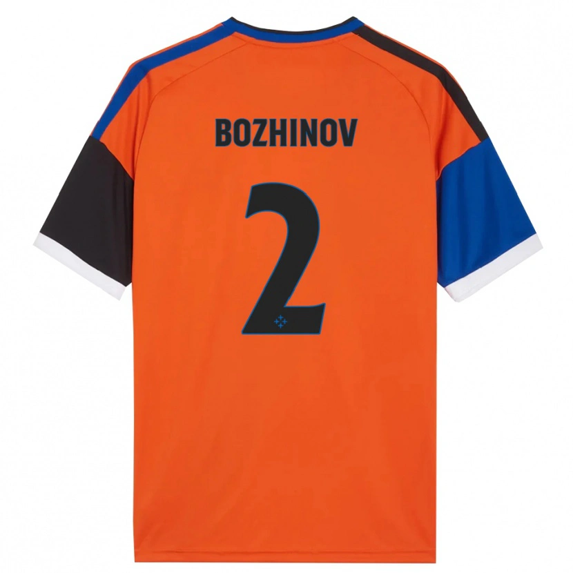 Danxen Dzieci Rosen Bozhinov #2 Pomarańczowy Niebieski Czarny Biały Wyjazdowa Koszulka 2026/27 Koszulki Klubowe