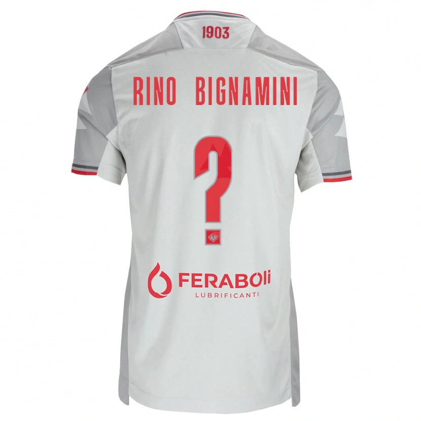 Danxen Dzieci Filippo Rino Bignamini #0 Szary Biały Czerwony Wyjazdowa Koszulka 2026/27 Koszulki Klubowe