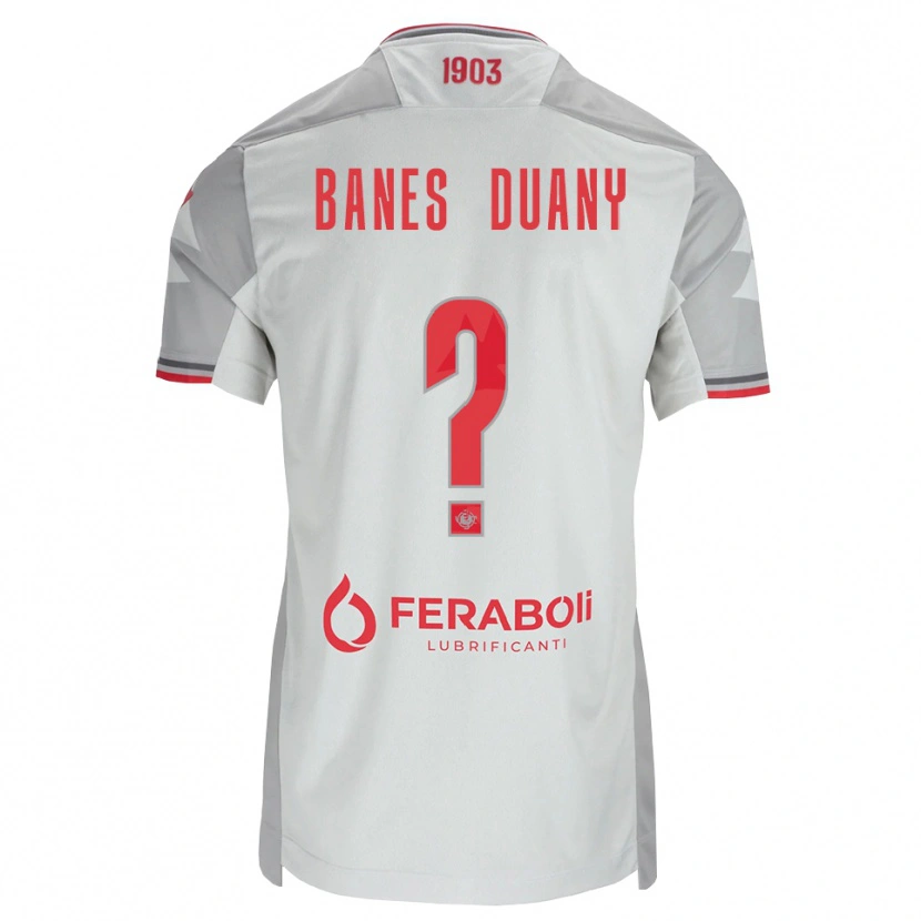 Danxen Dzieci Alessandro Banes Duany #0 Szary Biały Czerwony Wyjazdowa Koszulka 2026/27 Koszulki Klubowe