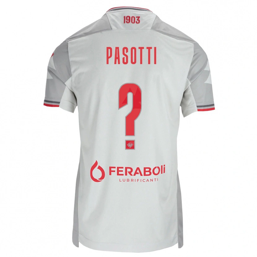 Danxen Dzieci Fabrizio Pasotti #0 Szary Biały Czerwony Wyjazdowa Koszulka 2026/27 Koszulki Klubowe