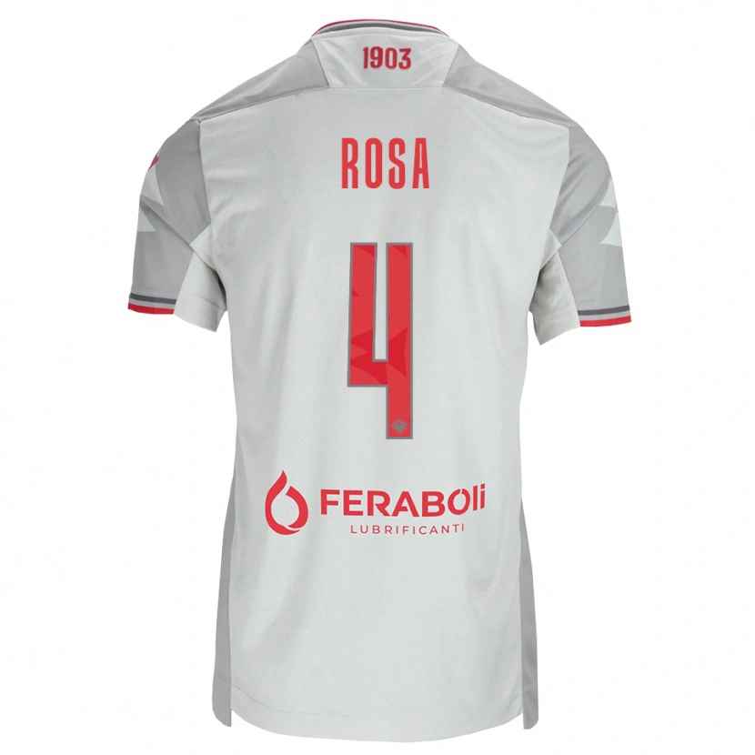 Danxen Dzieci Riccardo Rosa #4 Szary Biały Czerwony Wyjazdowa Koszulka 2026/27 Koszulki Klubowe