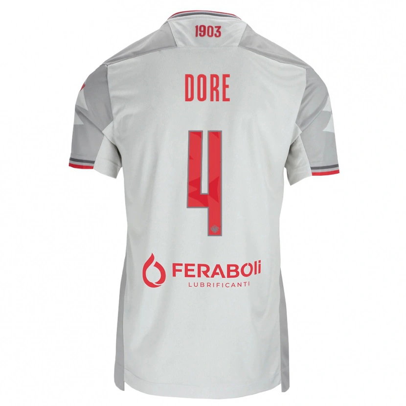 Danxen Dzieci Salvatore Dore #4 Szary Biały Czerwony Wyjazdowa Koszulka 2026/27 Koszulki Klubowe