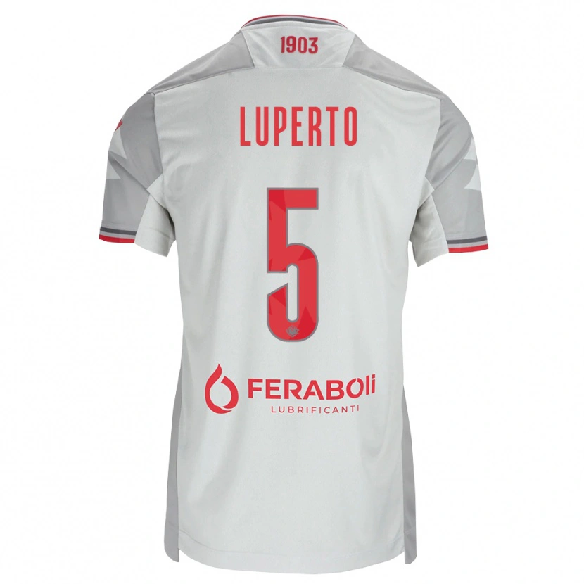 Danxen Dzieci Sebastiano Luperto #5 Szary Biały Czerwony Wyjazdowa Koszulka 2026/27 Koszulki Klubowe