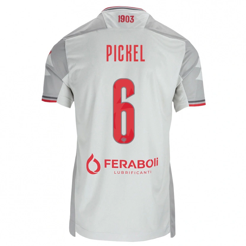 Danxen Dzieci Charles Pickel #6 Szary Biały Czerwony Wyjazdowa Koszulka 2026/27 Koszulki Klubowe