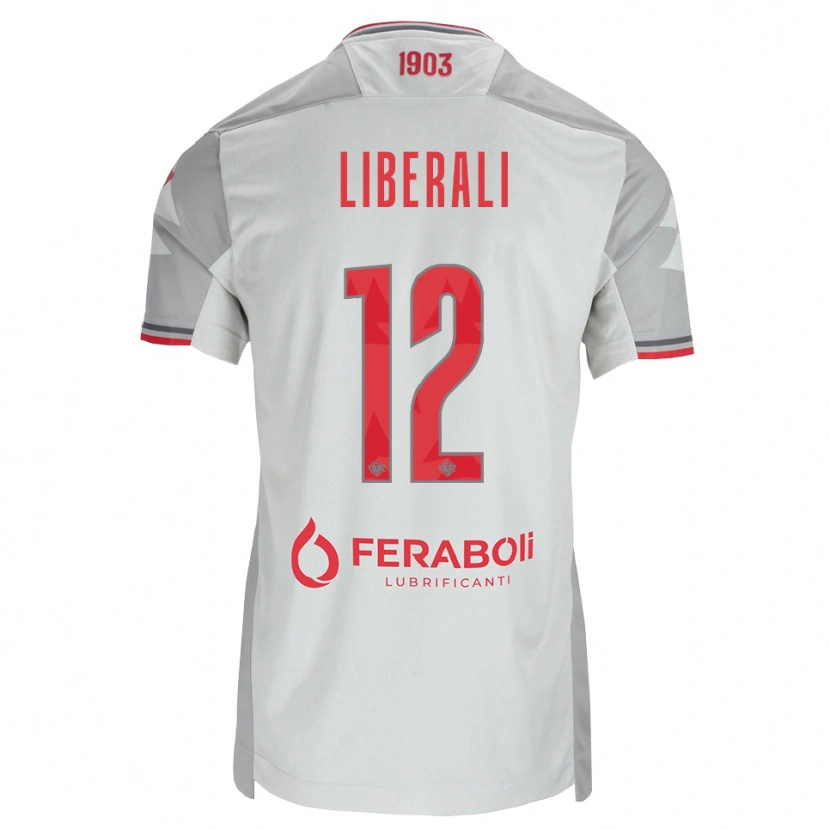 Danxen Dzieci Riccardo Liberali #12 Szary Biały Czerwony Wyjazdowa Koszulka 2026/27 Koszulki Klubowe