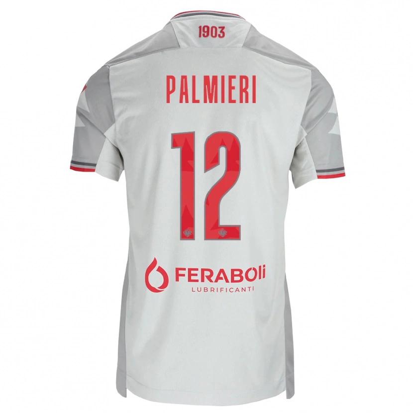 Danxen Dzieci Cristian Palmieri #12 Szary Biały Czerwony Wyjazdowa Koszulka 2026/27 Koszulki Klubowe