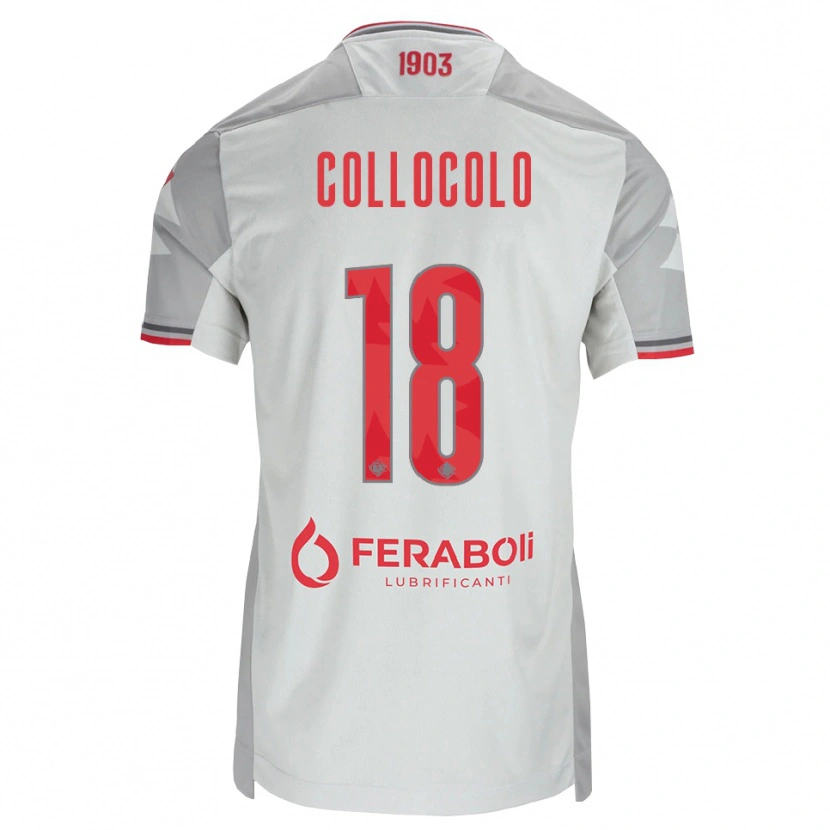 Danxen Dzieci Michele Collocolo #18 Szary Biały Czerwony Wyjazdowa Koszulka 2026/27 Koszulki Klubowe