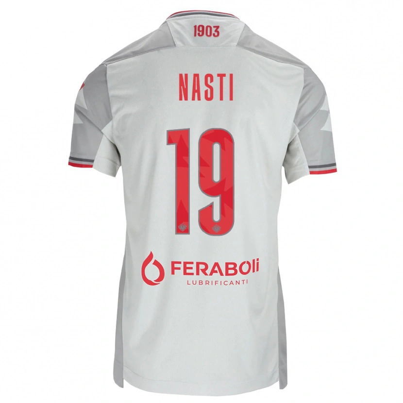 Danxen Dzieci Marco Nasti #19 Szary Biały Czerwony Wyjazdowa Koszulka 2026/27 Koszulki Klubowe