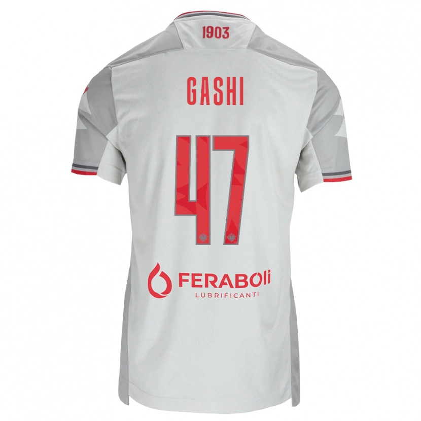 Danxen Dzieci Eduart Gashi #47 Szary Biały Czerwony Wyjazdowa Koszulka 2026/27 Koszulki Klubowe