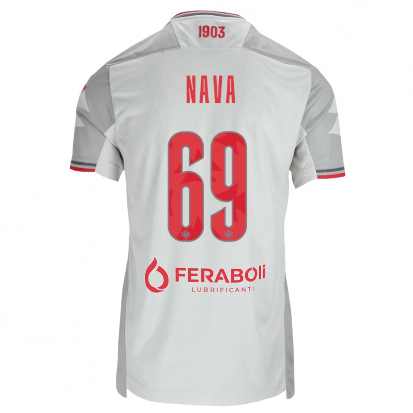 Danxen Dzieci Lapo Nava #69 Szary Biały Czerwony Wyjazdowa Koszulka 2026/27 Koszulki Klubowe